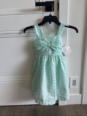 Bonnie Jean Mint Green Bow-Front Sundress